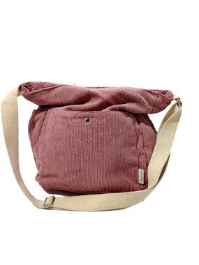 PRITE Pink Corduroy Crossbody Tote Bag Casual Slouchy Canvas Strap